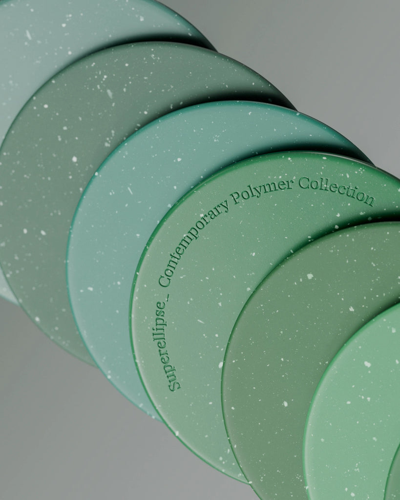 Vibrant Green Terrazzo Plastic Small PBR Texture - Example Scene Visualization | Superellipse
