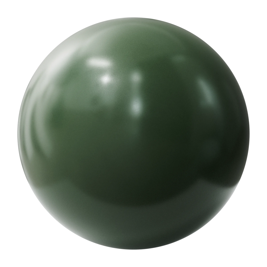 Minster Green Gloss Finish Plastic PBR Texture - Sphere Swatch Preview | Superellipse