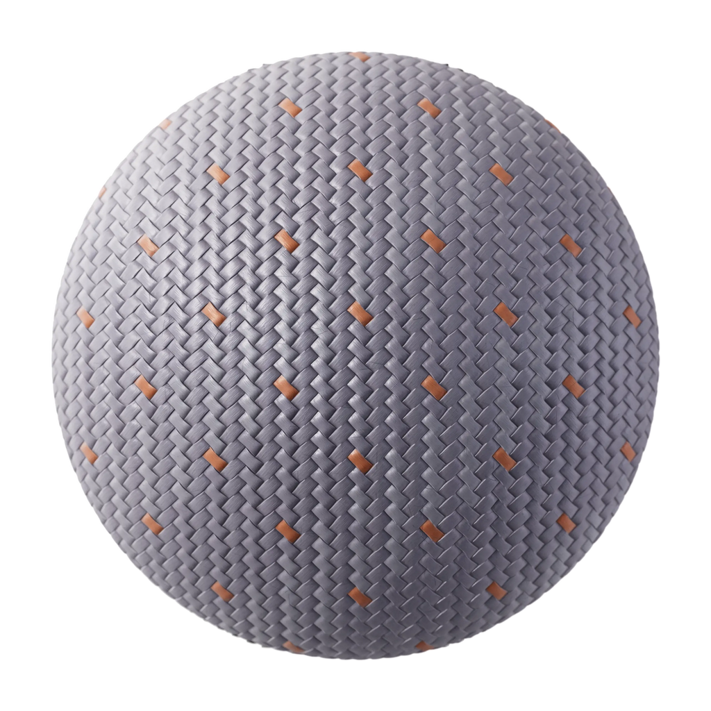 Slate Lilac Braided Cord PBR Texture - Sphere Swatch Preview | Superellipse