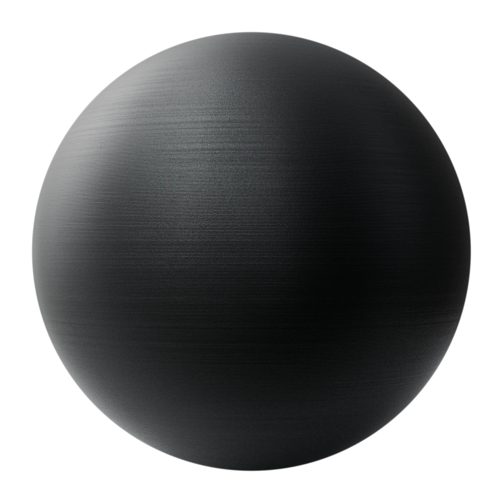 3D Printed Black Filament Plastic 0 4mm PBR Texture - Sphere Swatch Preview | Superellipse