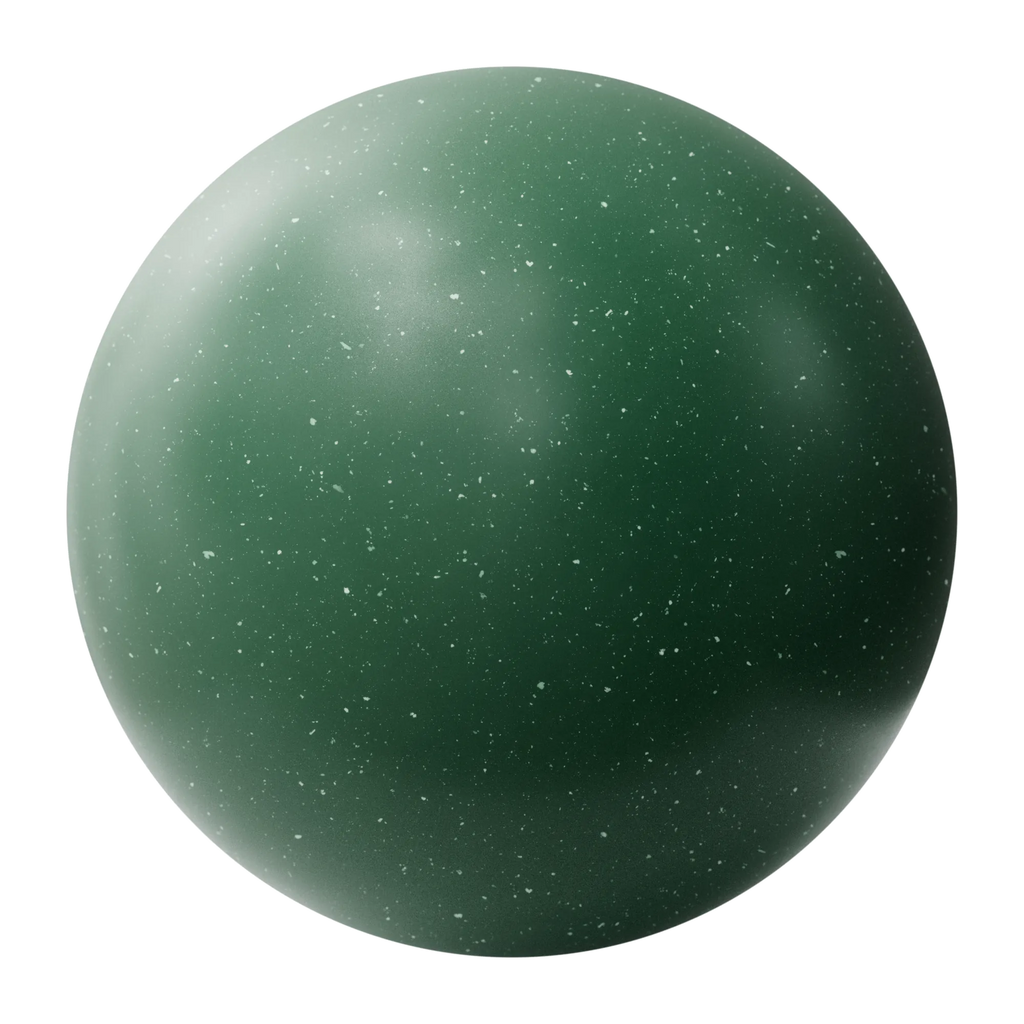 Vibrant Green Terrazzo Plastic Small PBR Texture - Sphere Swatch Preview | Superellipse
