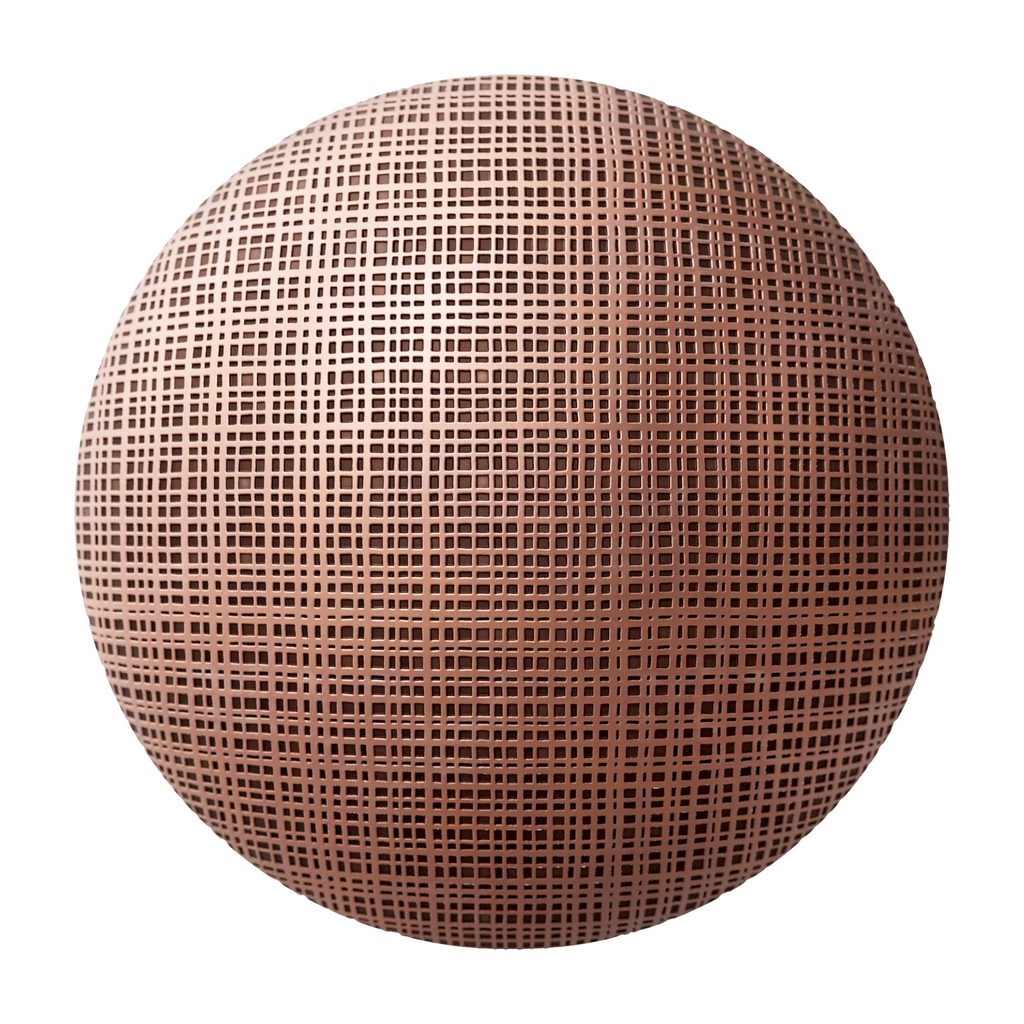 Artisan Geometric Etched Copper Panel PBR Texture - Sphere Swatch Preview | Superellipse