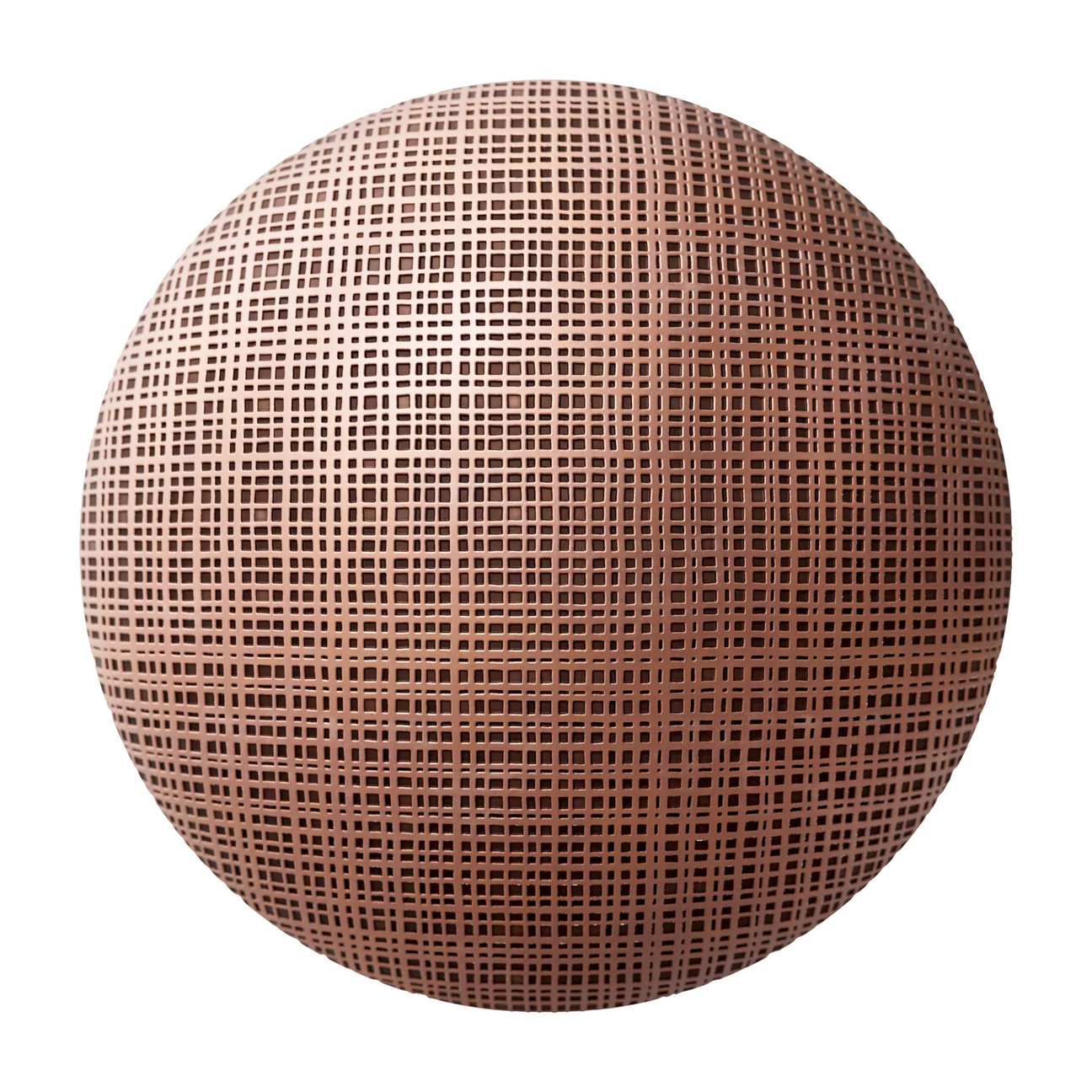 Artisan Geometric Etched Copper Panel PBR Texture - Sphere Swatch Preview | Superellipse