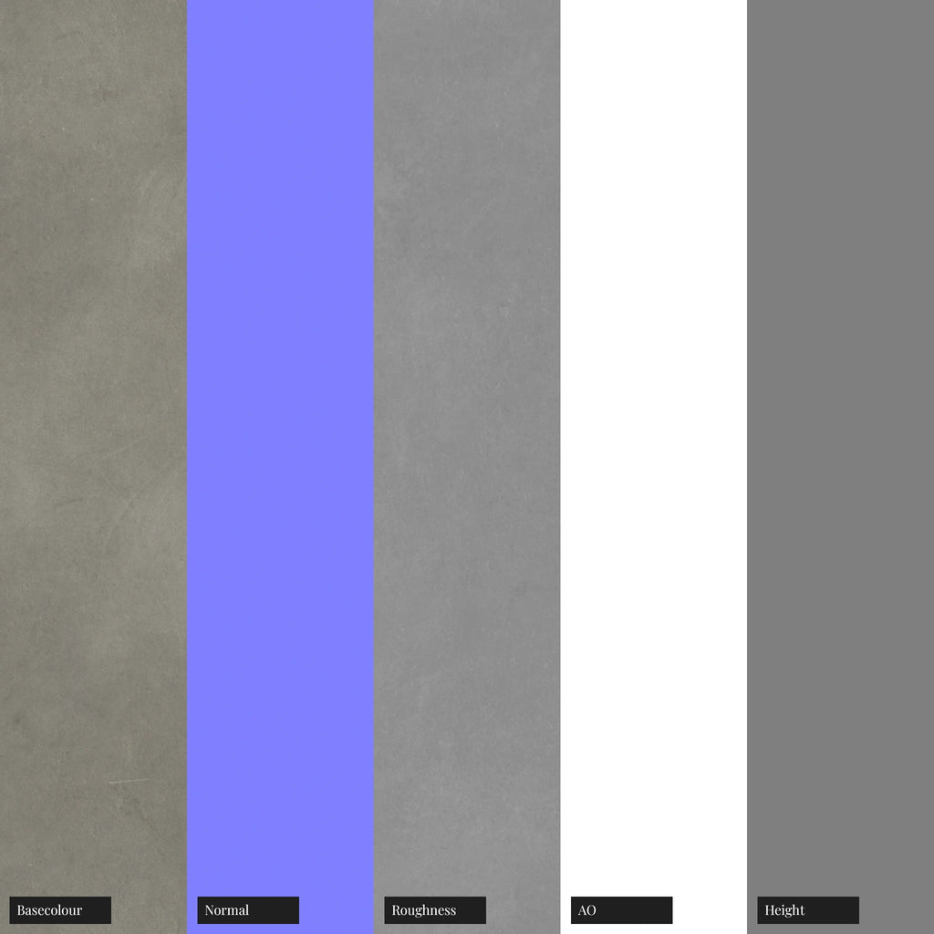 Grey Minimal Smooth Cast Concrete PBR Texture - Example Scene Visualization | Superellipse