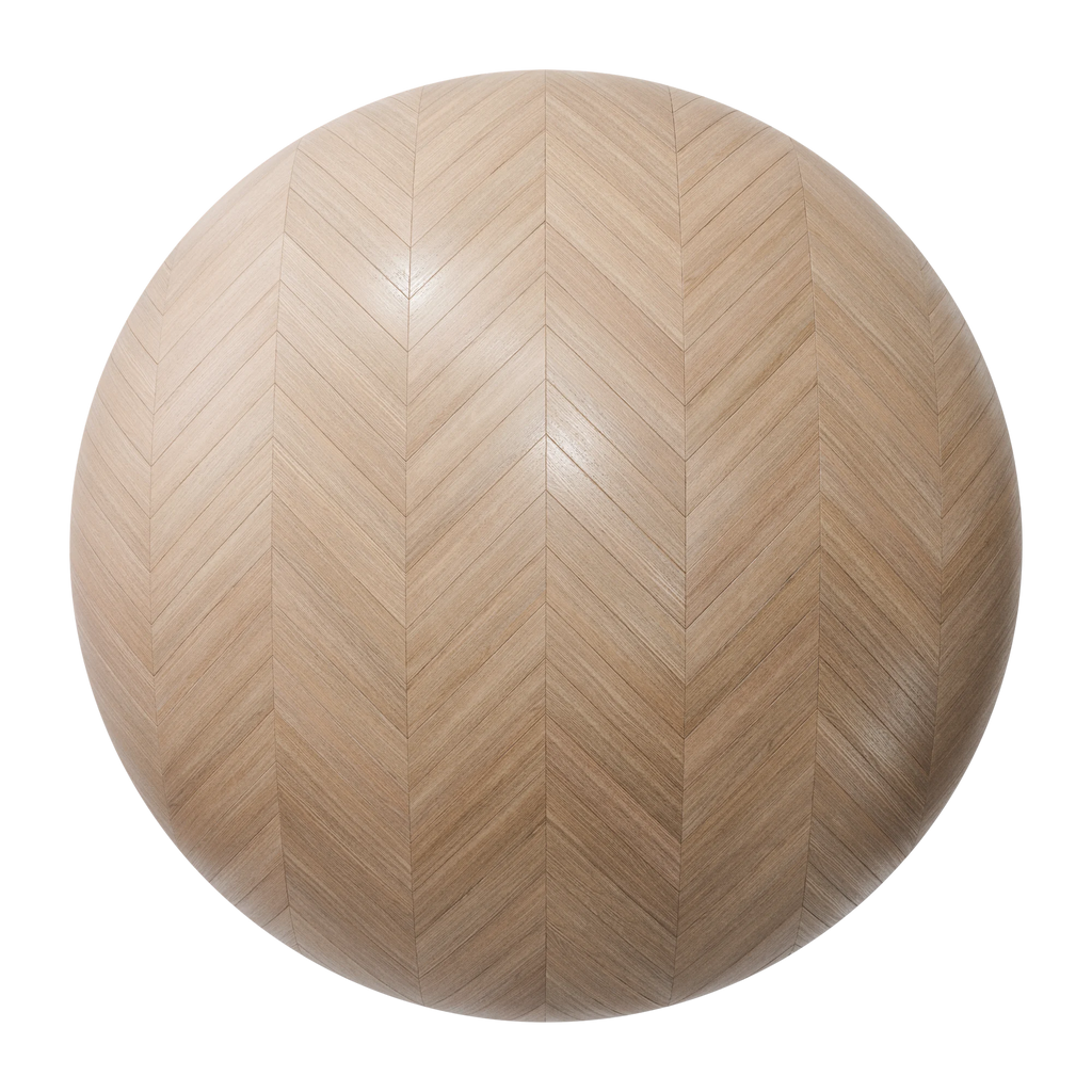 Natural Oak Chevron Parquet Wood Floor PBR Texture - Sphere Swatch Preview | Superellipse