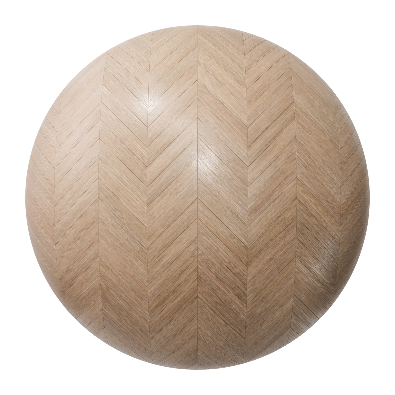 Natural Oak Chevron Parquet Wood Floor PBR Texture - Sphere Swatch Preview | Superellipse