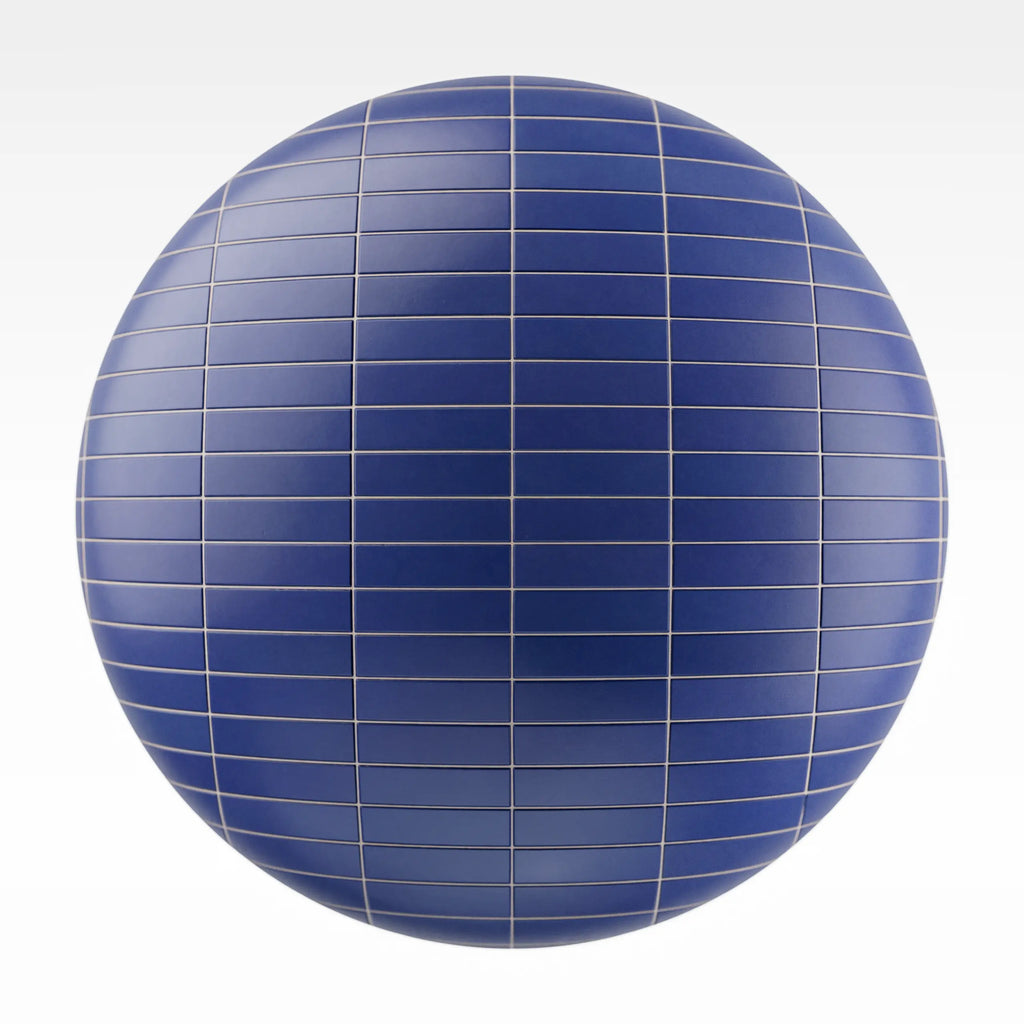 Stacked Matte Royal Blue Tile PBR Texture - Sphere Swatch Preview | Superellipse