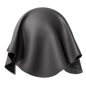 Faux Leather Embossed Grain Noir Black PBR Texture - Sphere Swatch Preview | Superellipse