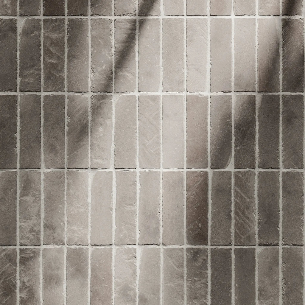 Terracotta Neutral Grey Brick Tiles PBR Texture - Example Scene Visualization | Superellipse