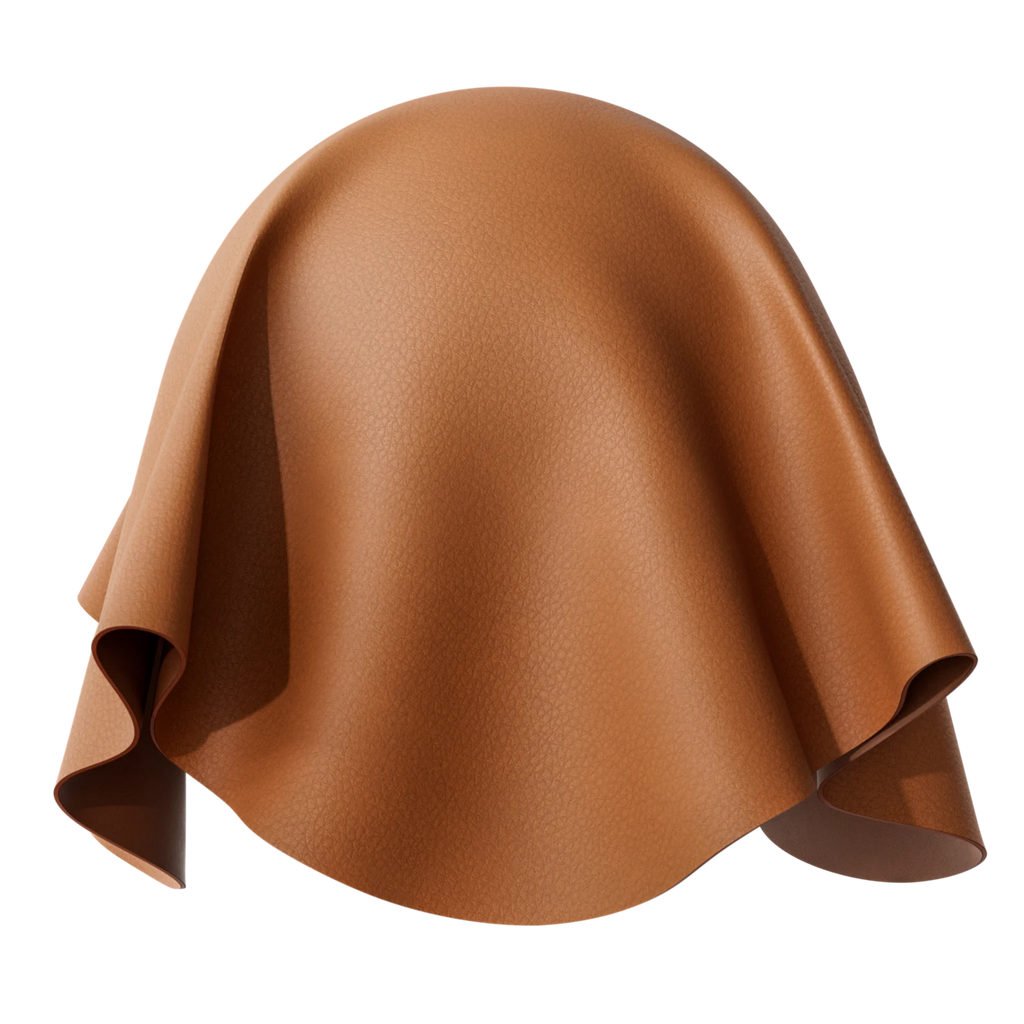 Mycelium Leather Large Grain Brandy PBR Texture - Sphere Swatch Preview | Superellipse