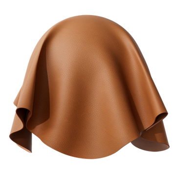 Mycelium Leather Large Grain Brandy PBR Texture - Sphere Swatch Preview | Superellipse