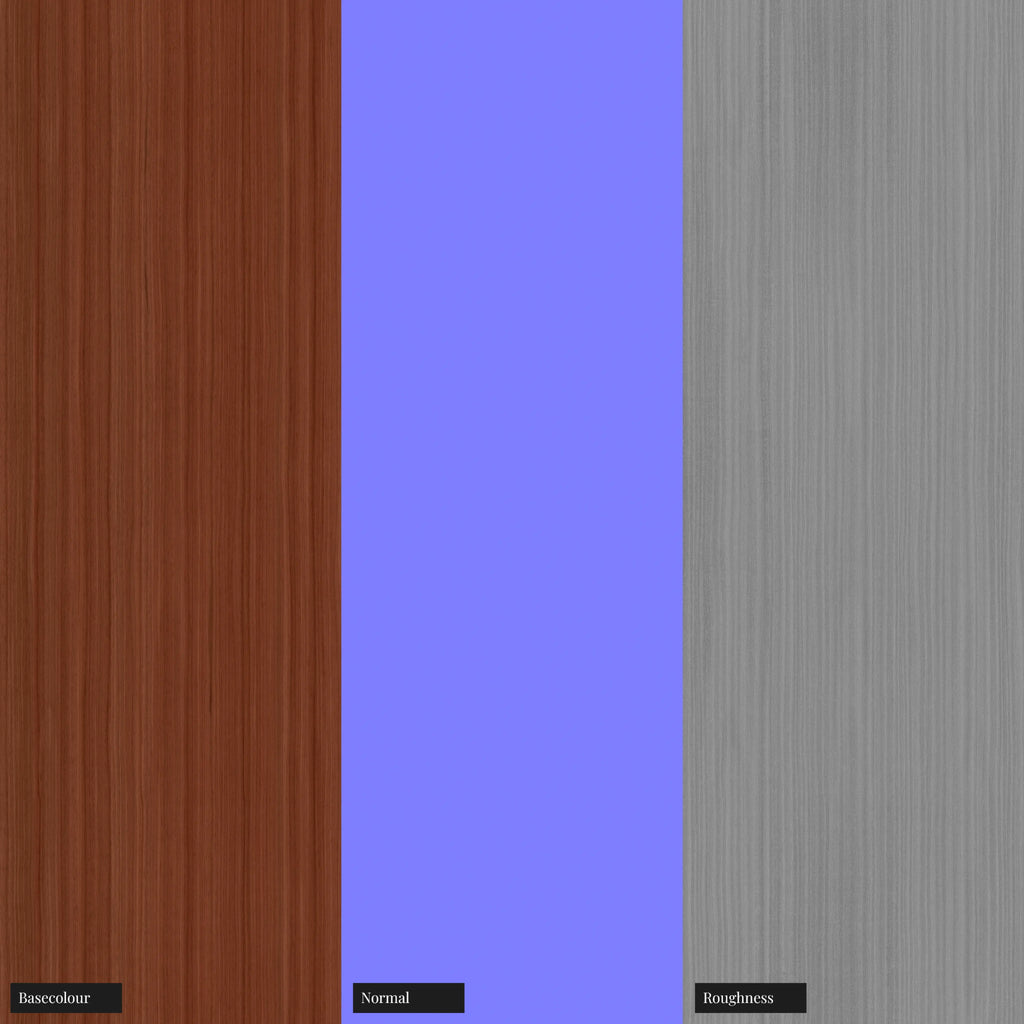 Australian Red Mahogany Rift Sawn Veneer Wood PBR Texture - Example Scene Visualization | Superellipse