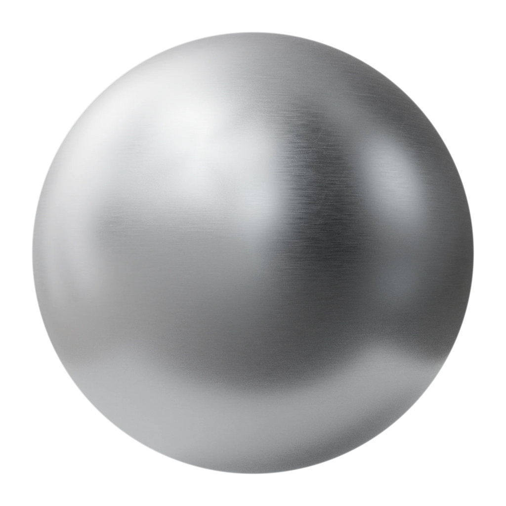 Buffed Linear Brushed Aluminium Metal PBR Texture - Sphere Swatch Preview | Superellipse