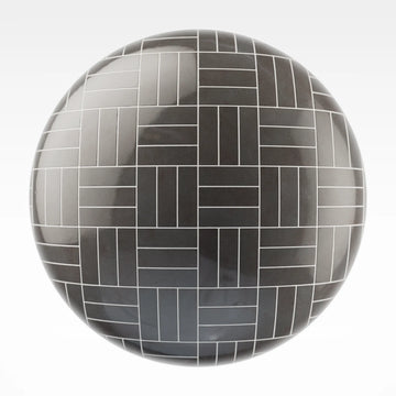Zellige Charcoal Grey Basketweave Tile PBR Texture - Sphere Swatch Preview | Superellipse