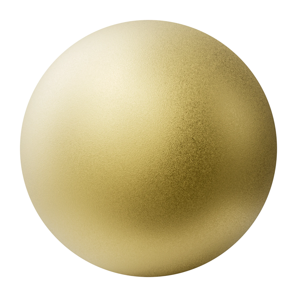 Sandblasted Matte Gold Metal PBR Texture - Sphere Swatch Preview | Superellipse