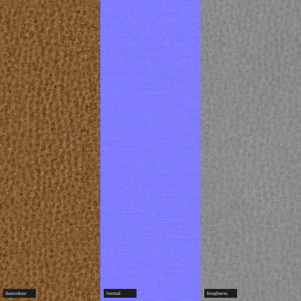 Faux Leather Dollaro Leopard Grain PBR Texture - Example Scene Visualization | Superellipse