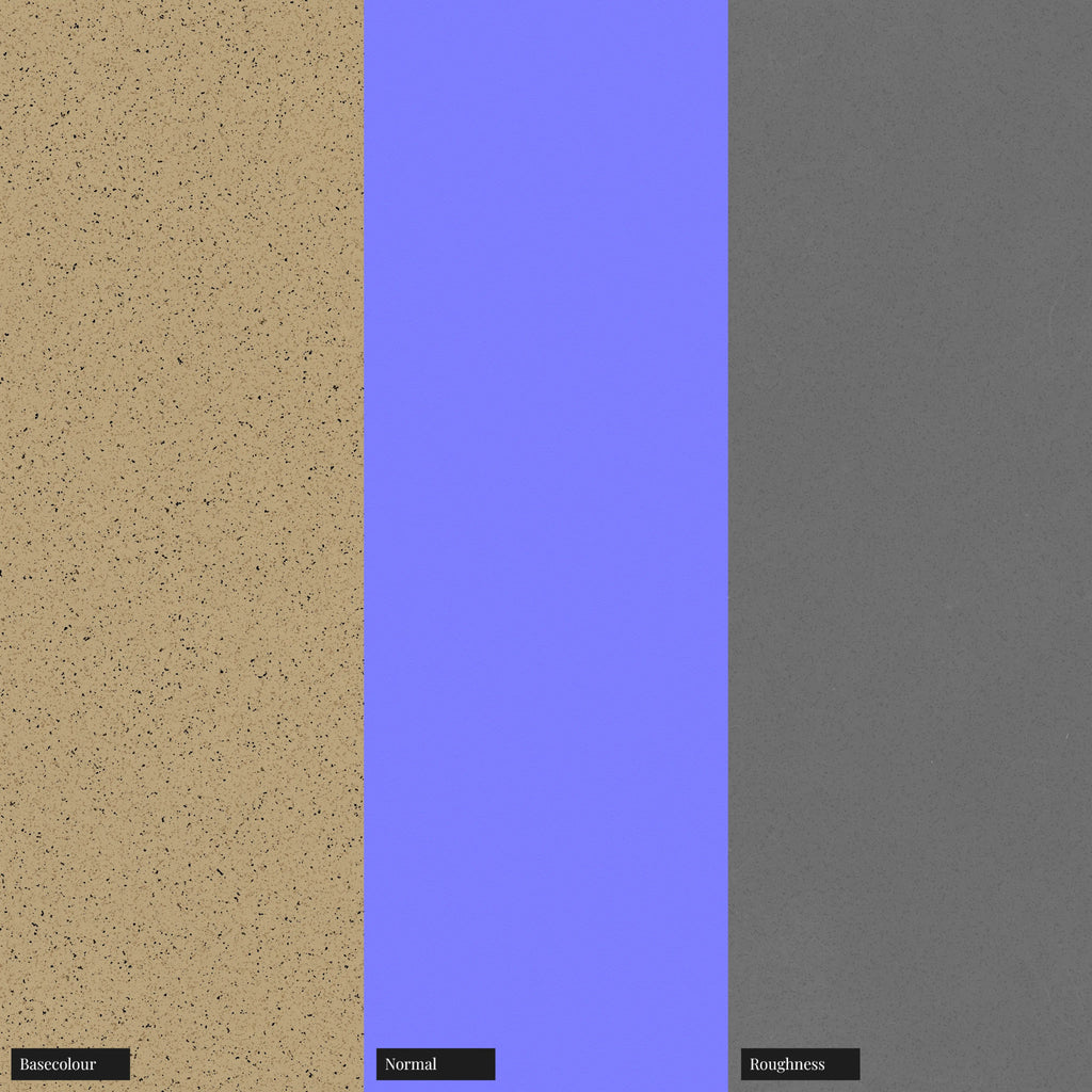 Speckled Wheat Yellow Recycled Plastic PBR Texture - Example Scene Visualization | Superellipse