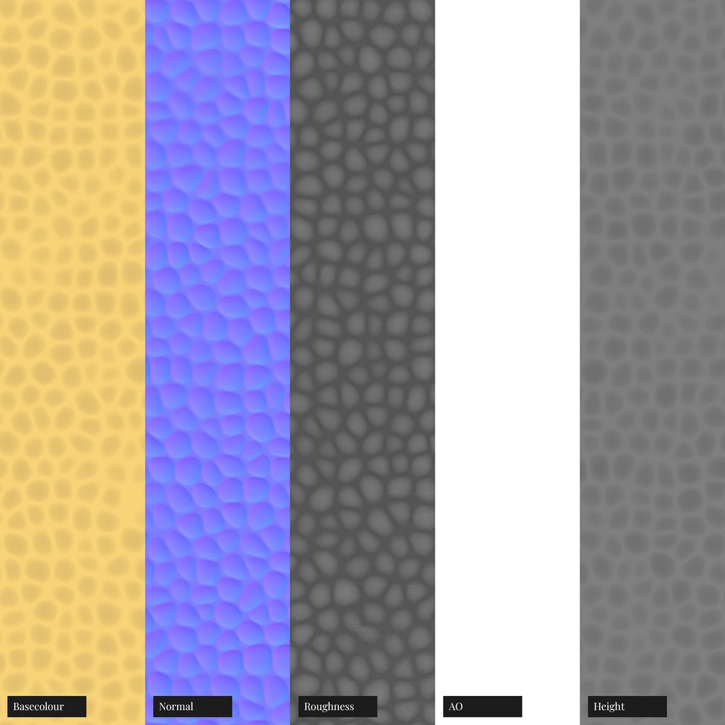 Hand Hammered Gold Metal PBR Texture - Example Scene Visualization | Superellipse