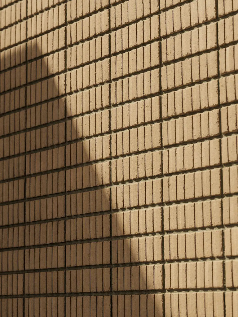 Grooved Buff Brick Facade Stack Bond PBR Texture - Example Scene Visualization | Superellipse