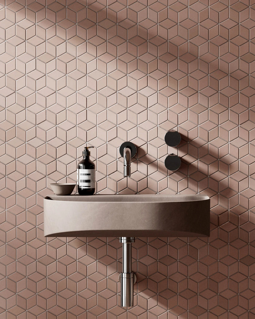 Diamond Flamingo Matte Porcelain Tile PBR Texture - Example Scene Visualization | Superellipse
