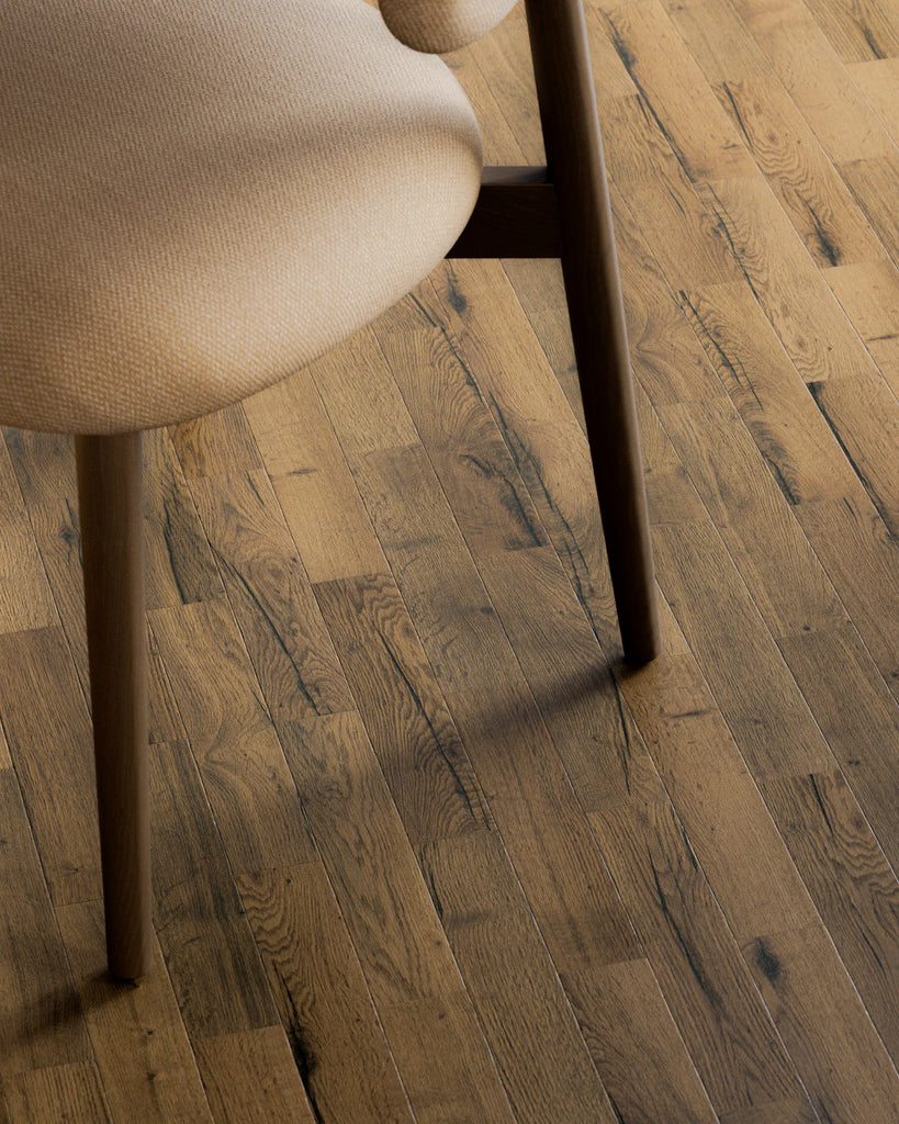 Rustic Oak Wood Brick Bond Parquet Floor PBR Texture - Example Scene Visualization | Superellipse
