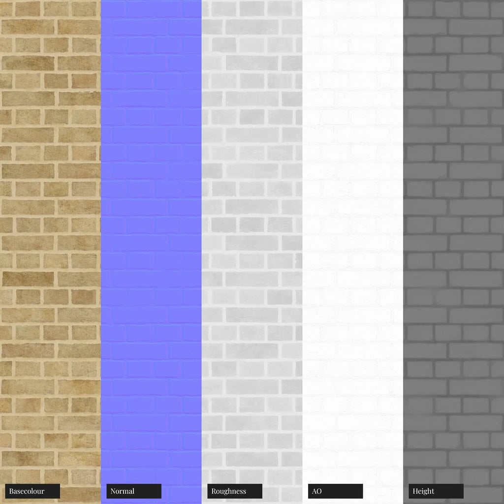 Victorian London Yellow Brick English Bond PBR Texture - Example Scene Visualization | Superellipse