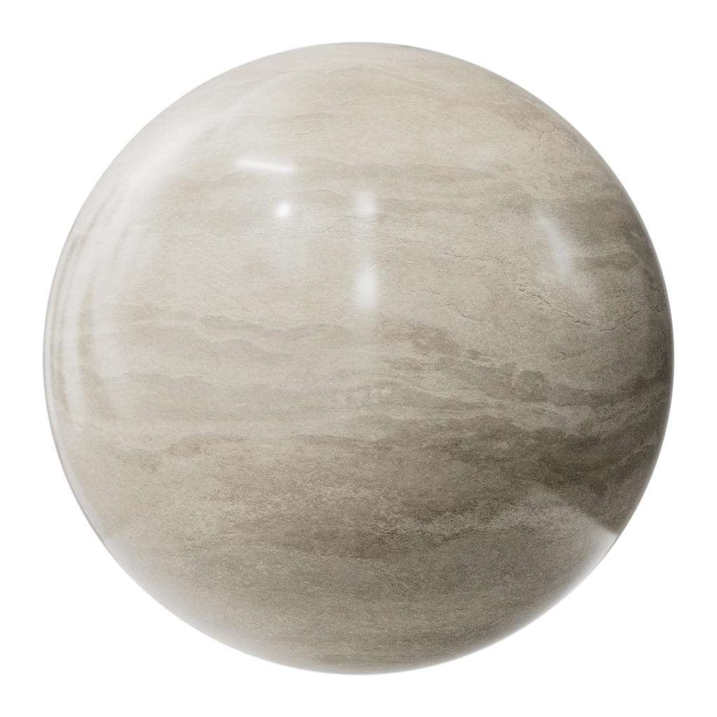Polished Travertine PBR Texture - Sphere Swatch Preview | Superellipse