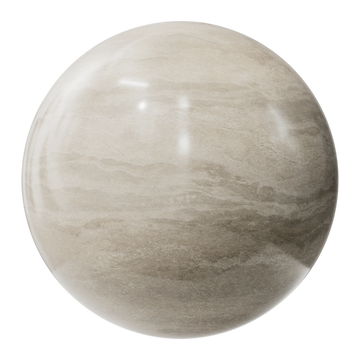 Polished Travertine PBR Texture - Sphere Swatch Preview | Superellipse