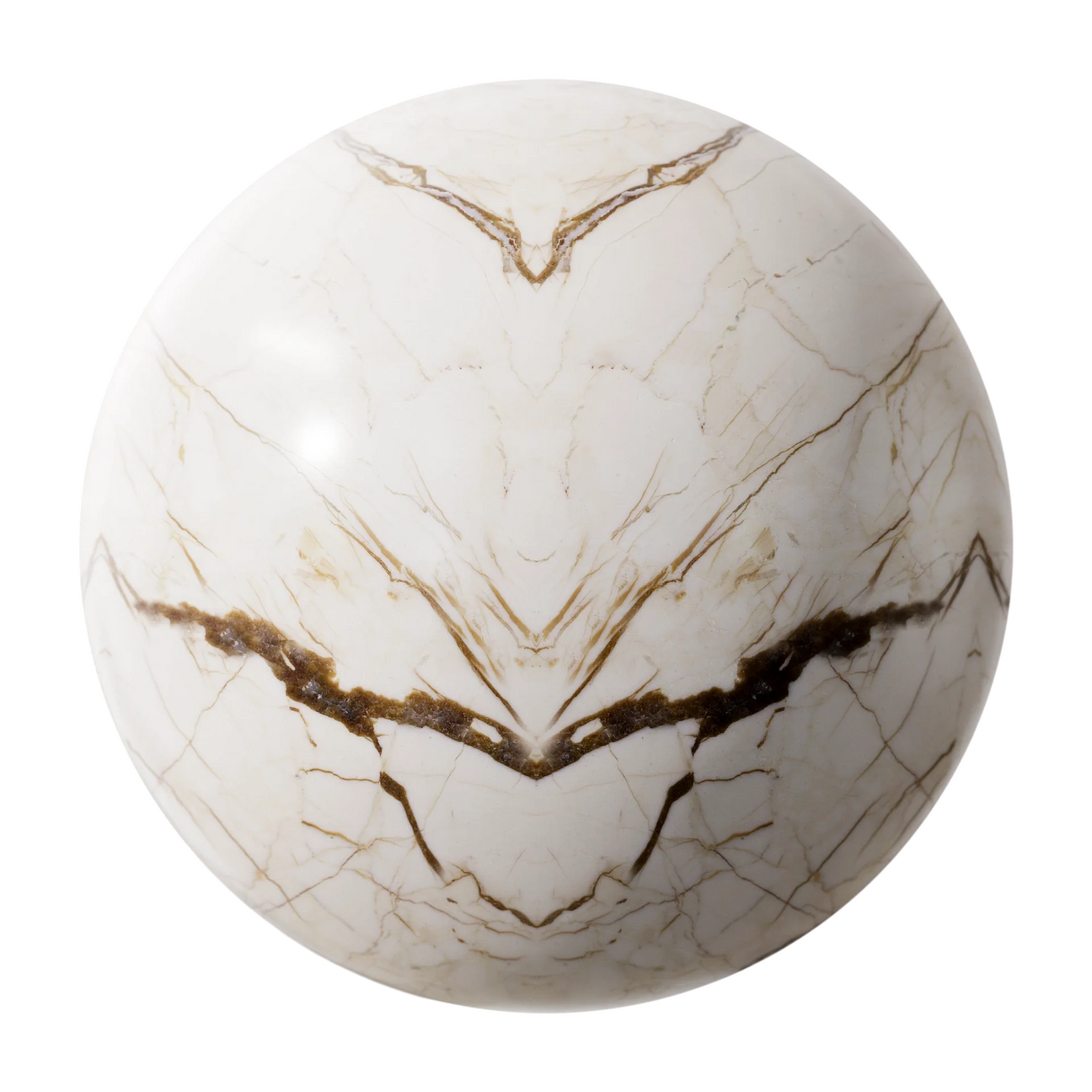 Sofita Beige Bookmatched Marble Slab PBR Texture - Sphere Swatch Preview | Superellipse