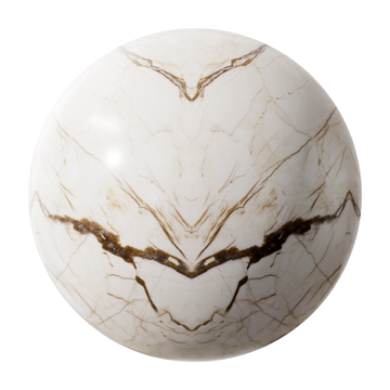 Sofita Beige Bookmatched Marble Slab PBR Texture - Sphere Swatch Preview | Superellipse