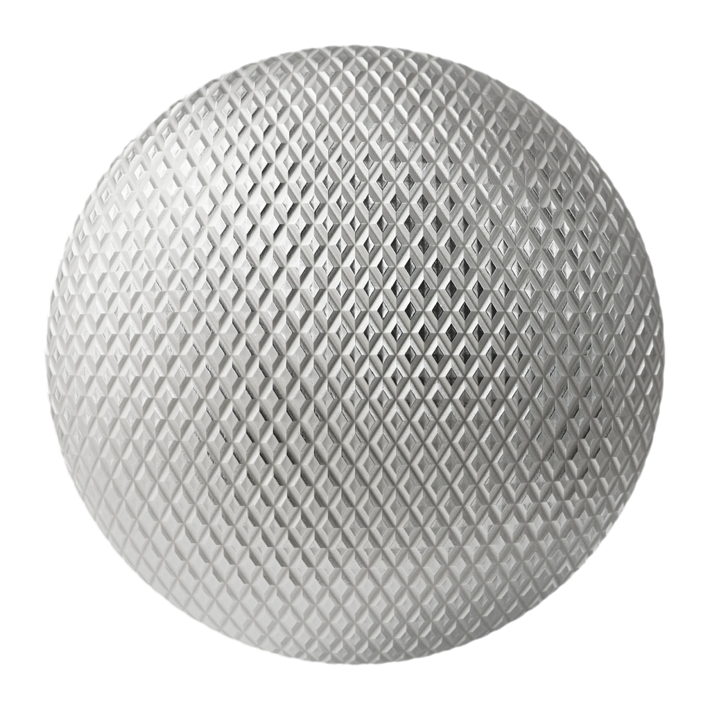 Diamond Concave Knurled Silver Metal PBR Texture - Sphere Swatch Preview | Superellipse
