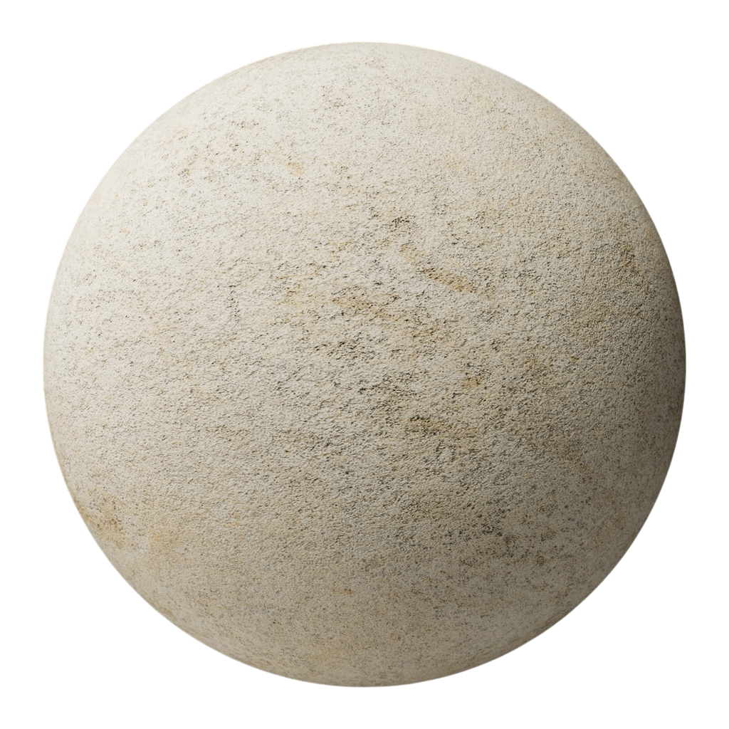Moca Creme Flamed Limestone PBR Texture - Sphere Swatch Preview | Superellipse