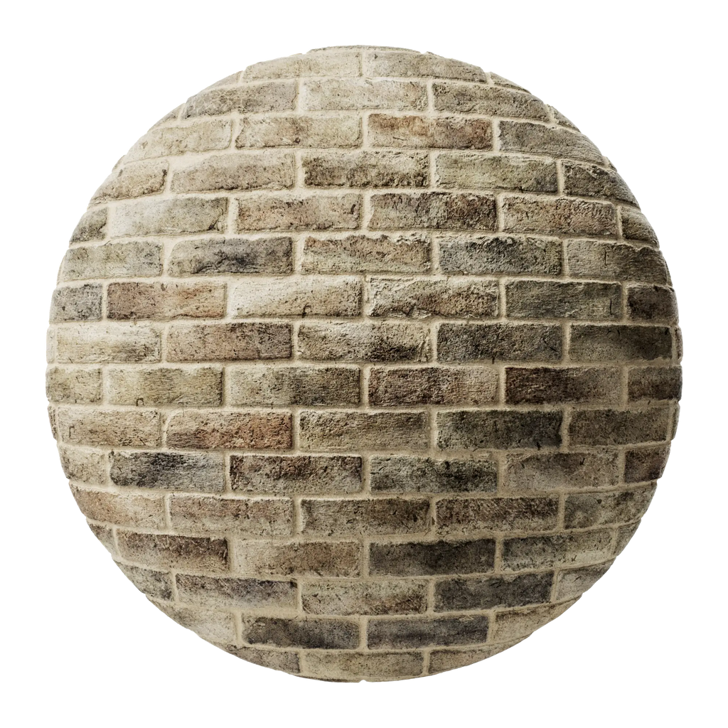 London Mixed Stock Brick Running Bond PBR Texture - Sphere Swatch Preview | Superellipse