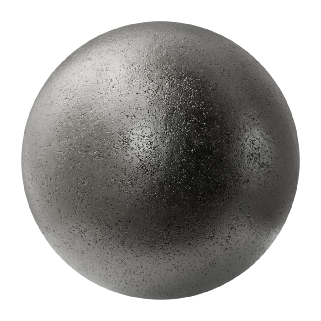 Aged Cast Steel Metal PBR Texture - Sphere Swatch Preview | Superellipse