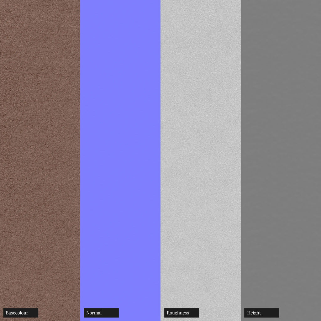 Textured Cocoa Brown 135gsm Paper PBR Texture - Example Scene Visualization | Superellipse