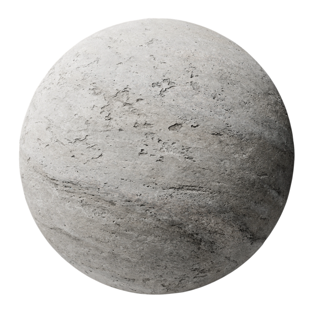 Ash Grey Unfinished Limestone PBR Texture - Sphere Swatch Preview | Superellipse