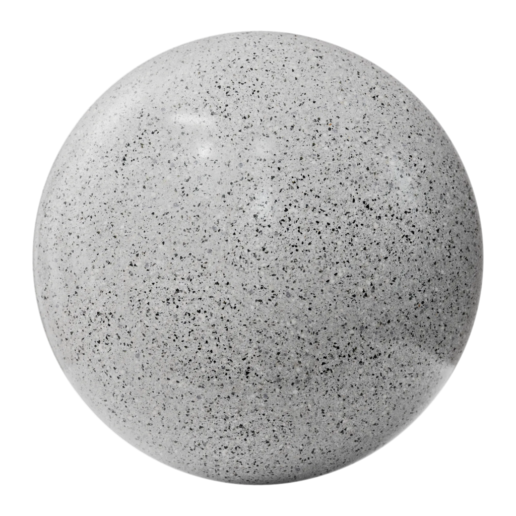 Arctic Grey Polished Granite Slab PBR Texture - Sphere Swatch Preview | Superellipse