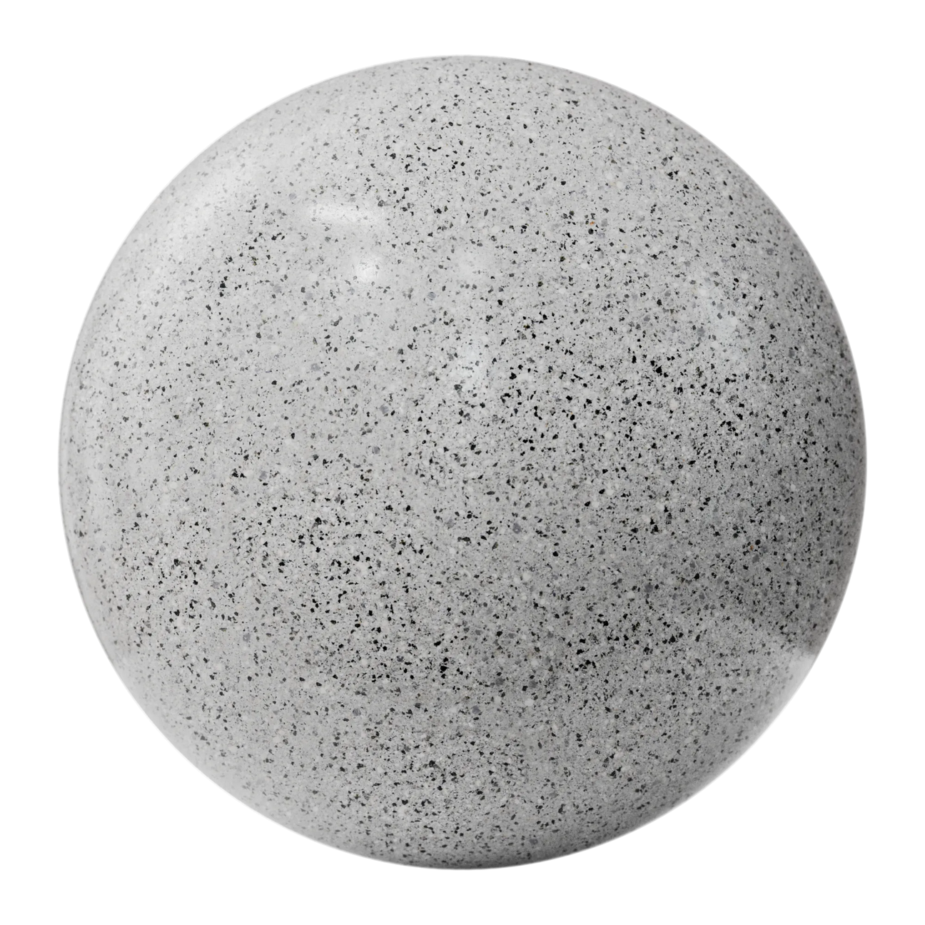 Arctic Grey Polished Granite Slab PBR Texture - Sphere Swatch Preview | Superellipse