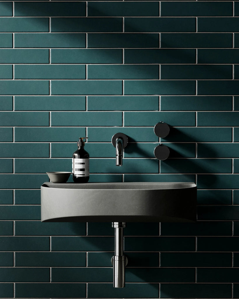 Brickbond Matte Racing Green Tile PBR Texture - Example Scene Visualization | Superellipse