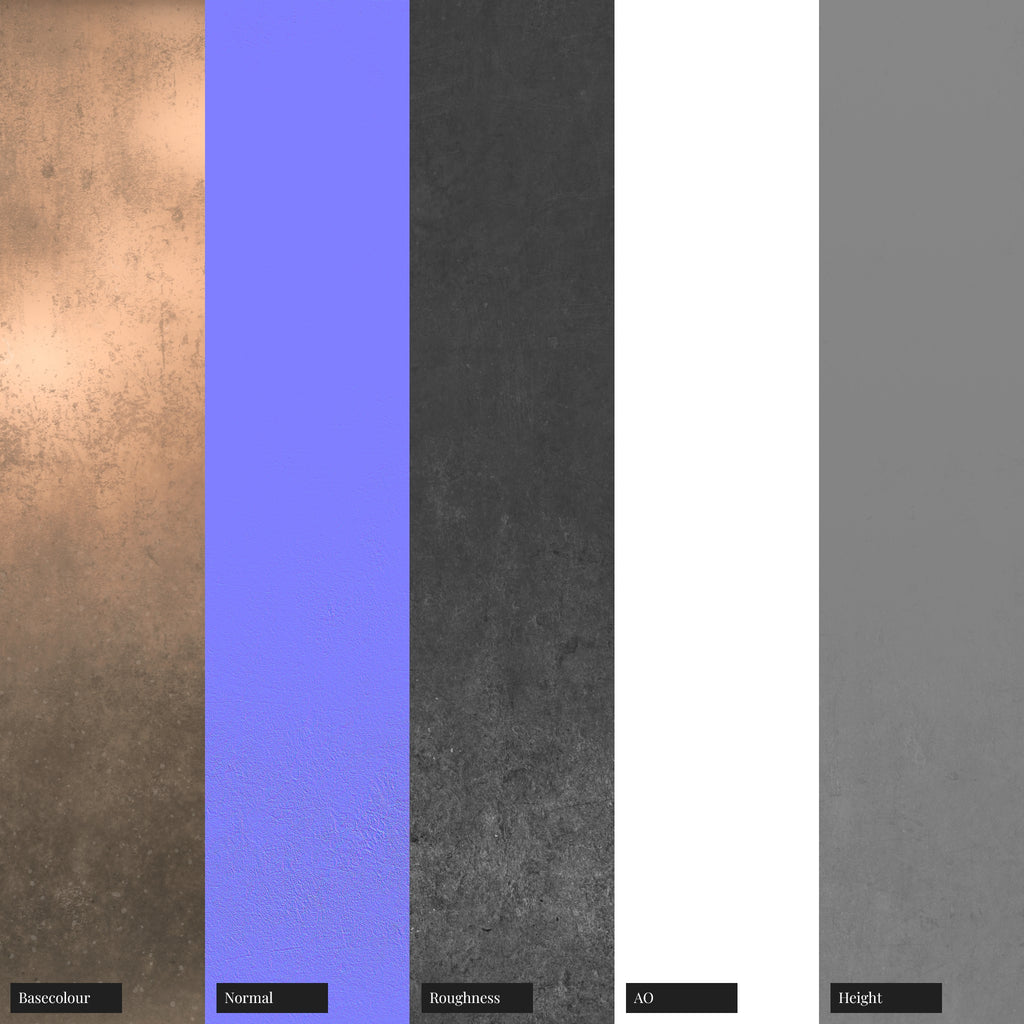 Burnished Jesmonite Copper Composite PBR Texture - Example Scene Visualization | Superellipse