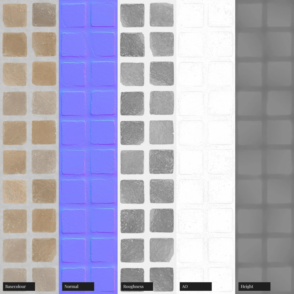 Terracotta Low Fired Square Slightly Rustic PBR Texture - Example Scene Visualization | Superellipse