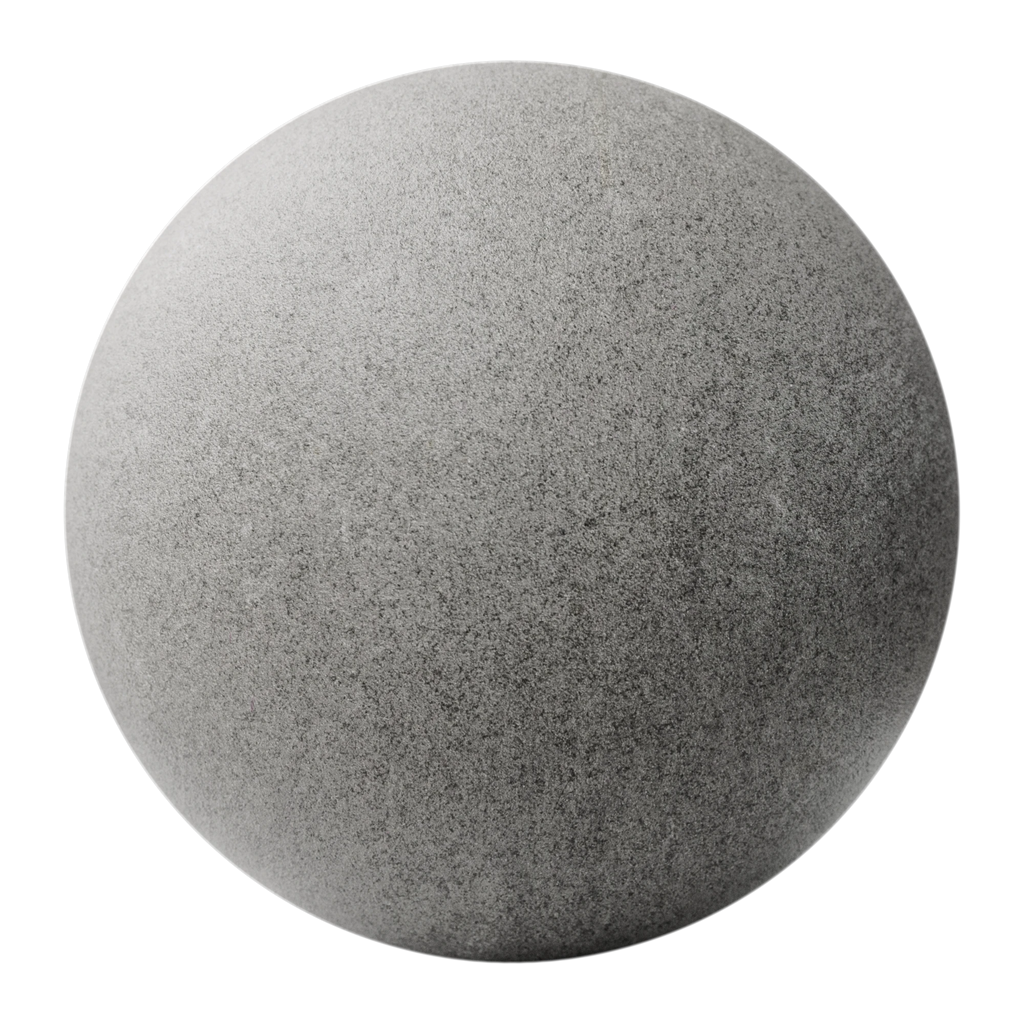 Honed Decorative Architectural Cast Concrete PBR Texture - Sphere Swatch Preview | Superellipse