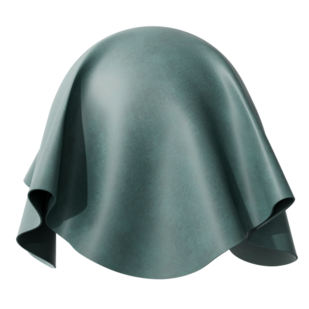 Teal Satin Nappa Lambskin Leather PBR Texture - Sphere Swatch Preview | Superellipse