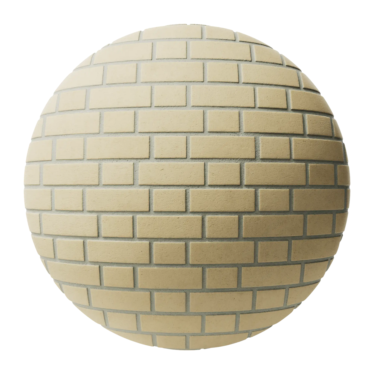 Rosemont Buff Yellow Smooth Flemish Bond Brick PBR Texture - Sphere Swatch Preview | Superellipse