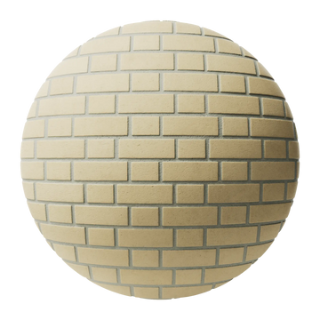 Rosemont Buff Yellow Smooth Flemish Bond Brick PBR Texture - Sphere Swatch Preview | Superellipse