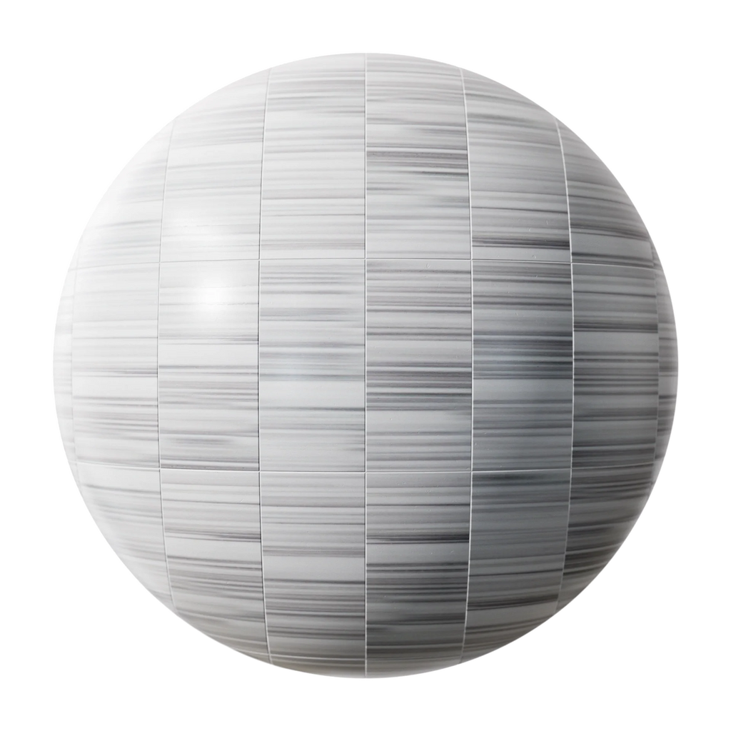 Striato Olimpico Honed Stacked Marble Tile PBR Texture - Sphere Swatch Preview | Superellipse