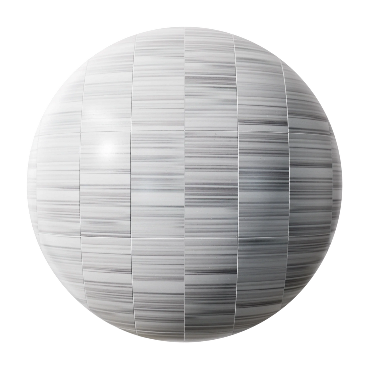 Striato Olimpico Honed Stacked Marble Tile PBR Texture - Sphere Swatch Preview | Superellipse