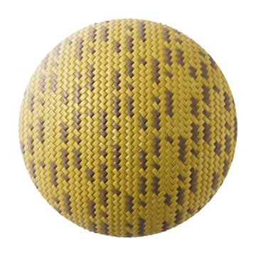 Industrial Yellow Braided Cord PBR Texture - Sphere Swatch Preview | Superellipse