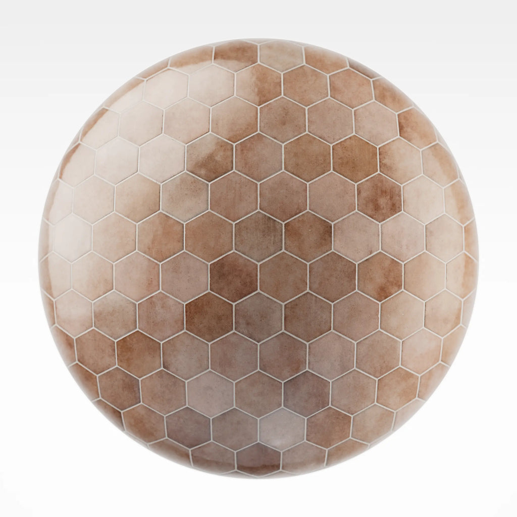 Hoxton Pink Salmon Hex Tile PBR Texture - Sphere Swatch Preview | Superellipse