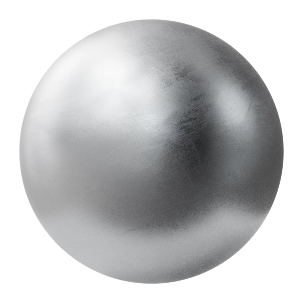 Hand Finished Brushed Aluminium Metal PBR Texture - Sphere Swatch Preview | Superellipse
